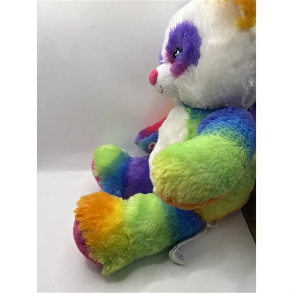 Build A Bear BAB Rainbow Pop of Color Panda Plush Stuffed Animal 16 Inches Long